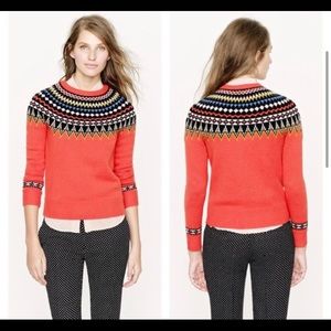 J.Crew Fair Isle Ski Sweater | XS | Red & Multi